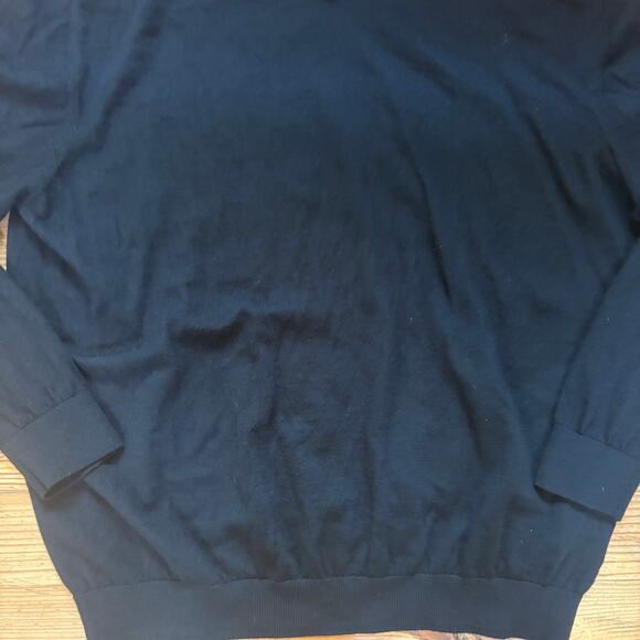 Turnbury black extra fine merino wool v neck mens sweater SIZE 2XB - Picture 2 of 5